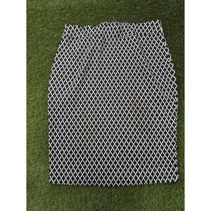 Soho Apparel Ltd Women Pencil Skirt Size M Black White Geometric Stretch